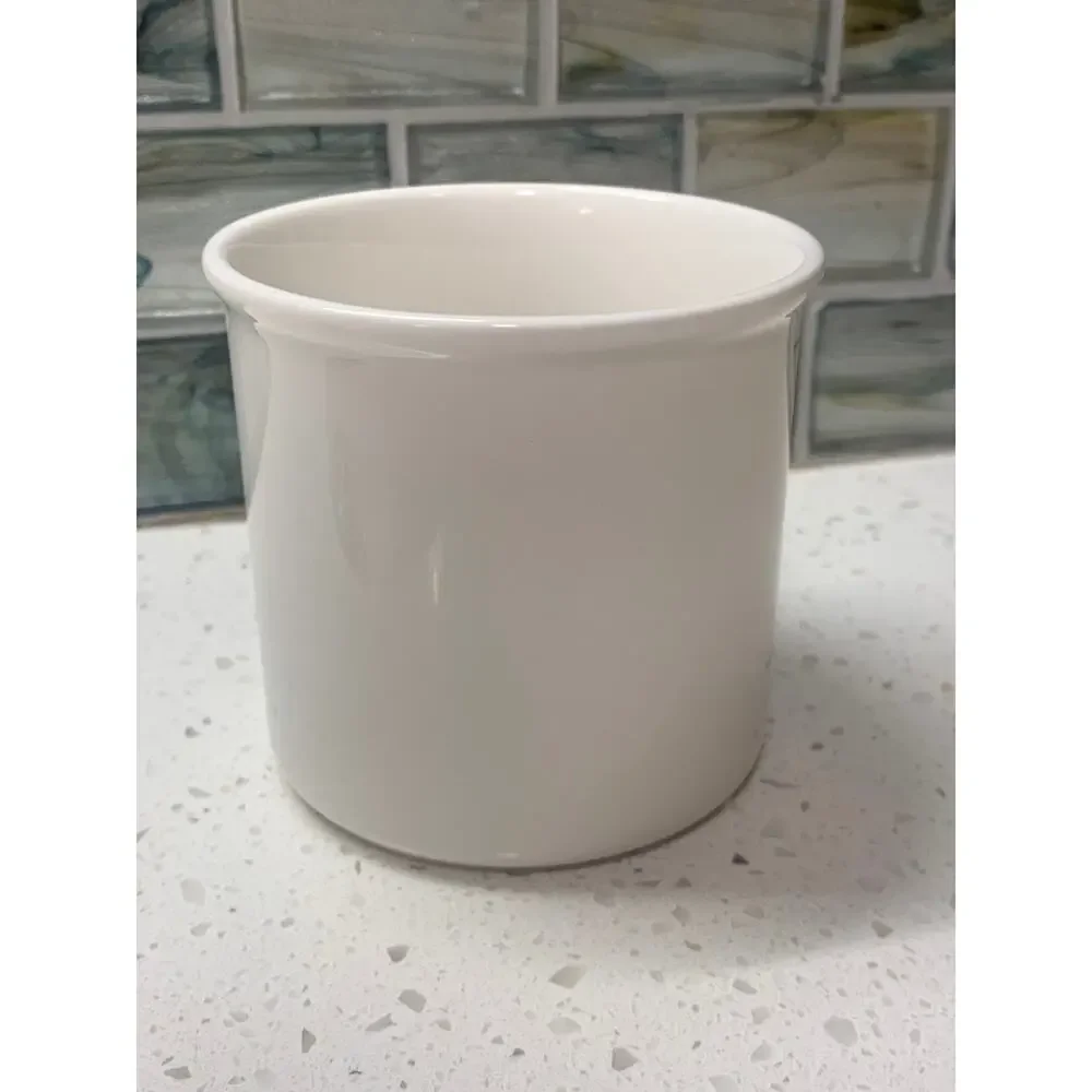 Pottery Barn Initial Letter M Coffee Mug Cup Stoneware Monogram Black White